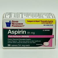 1906 - Aspirin 81mg - 36 Cherry Chewables - thumbnail