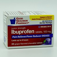 IbuJr - Ibuprofen Junior 24 Chewable Tablets (Compare to Motrin Jr. Strength) - 2 Flavors  - thumbnail